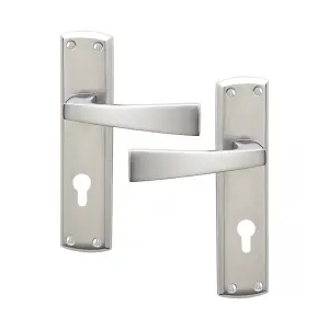 Intelligent Hardware - Internal Door Handle - Ritz - Lever on Backplate - Euro Lock Furniture - Polished/Satin Chrome