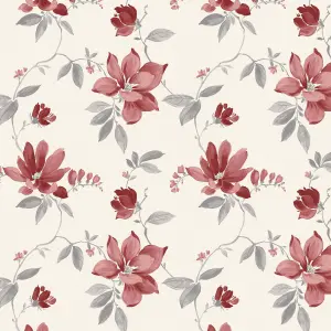 Silwood Magnolia Red Smooth Wallpaper