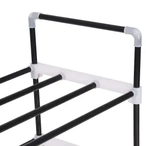 Berkfield Shoe Rack with 7 Shelves Metal and Plastic Black