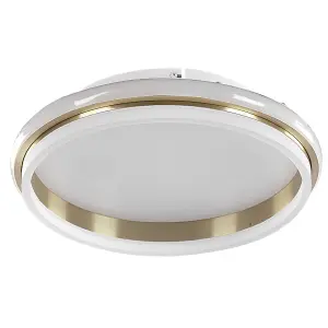 Metal LED Ceiling Lamp 42 cm White and Gold TAPING