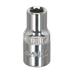 Sealey WallDrive Socket 5.5mm 1/4" Drive Chrome Plated Fully Polished SP14055