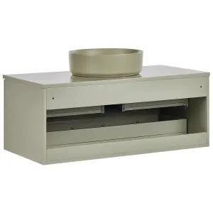 Bathroom Wall Mounted Cabinet with Basin 100 x 52 cm Green ALZIRA/UTIEL