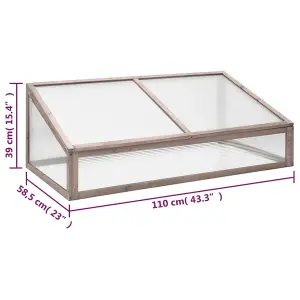 Berkfield Greenhouse Grey 110x58.5x39 cm Fir Wood