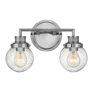 Luminosa Hinkley Poppy Bathroom Wall Lamp Polished Chrome, IP44