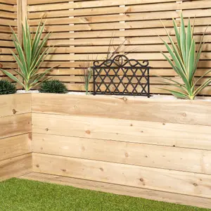 27cm Black Plastic Garden Patio Lawn Border Fence Edging