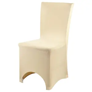 Polyester Spandex Chair Cover for Wedding Decoration - Champagne, Pack of 1