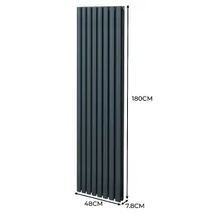 Oval Radiator - 1800 x 480mm - Anthracite