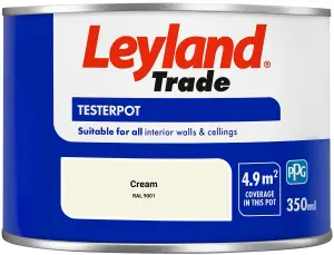 Leyland Trade Vinyl Matt Walls & Ceilings Emulsion Paint Cream (RAL 9001) 350ml Tester