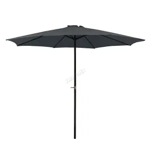 Birchtree Garden Parasol  Crank Patio Sunshade Umbrella Aluminium 3.3M Grey