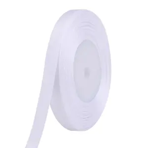 15mm White Double Sided Satin Polyester Ribbon Roll, 25 metres