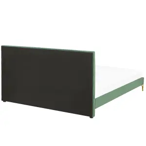 Velvet EU Super King Size Bed Green LIMOUX