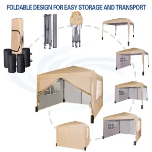 MCC Direct Gazebo 3x3 Pop up with Sides Beige