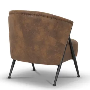 Faux Leather Suede Brown Viviana Accent Chair