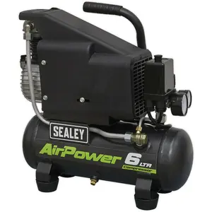 Compact 6 Litre Direct Drive Air Compressor with Twin Gauge Display