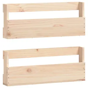 Berkfield Wall-mounted Shoe Racks 2 pcs 59x9x23 cm Solid Wood Pine