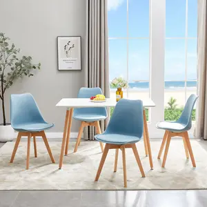 Nero Upholstered Dining Chair (Set of 6) Light Blue