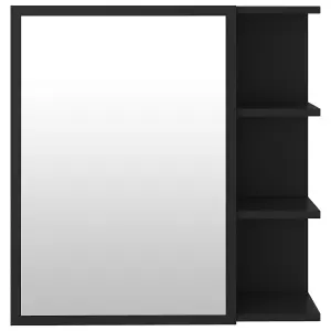 Berkfield Bathroom Mirror Cabinet Black 62.5x20.5x64 cm Engineered Wood