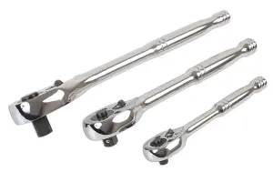 Laser Tools 6421 3pc Standard Ratchet Set 1/4"D, 3/8"D, 1/2"D