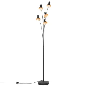 5 Light Floor Lamp Black BARAGA