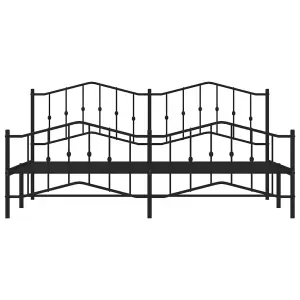 Berkfield Metal Bed Frame without Mattress with Footboard Black 193x203cm