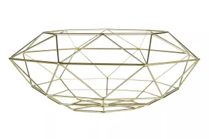 Interiors by Premier Vertex Gold Finish Wide Fruit Basket