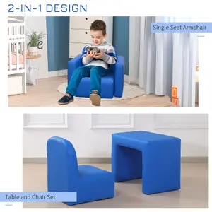 HOMCOM Kids Mini Sofa 2 In 1 Table Chair Set Children Armchair Seat Girl Boys