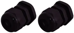 Diall IP66 29mm Black Cable gland, Pack of 2