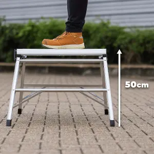 TOUGH MASTER Aluminium Work Platform Folding Platform Ladder Stool - 60 Centimetres (TM-AWP60)