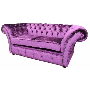 Chesterfield 2 seater sofa settee Boutique Cursh Purple Velvet Fabric In Balmoral Style