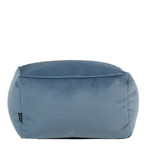 icon Amara Velvet Bean Bag Pouffe Mineral Blue