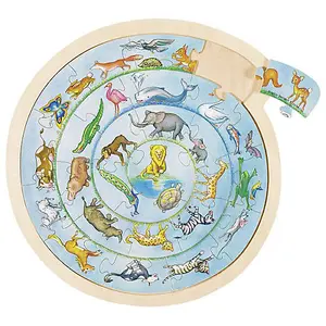 Goki Animal Kingdom Wooden Circle Puzzle