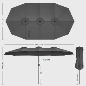 Garden Parasol Umbrella UPF 50+ Base Not Included