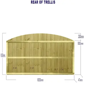 Dome Top Tongue & Groove Fence Panel (Pack of 5) Width: 6ft x Height: 3ft Vertical Interlocking Planks Fully Framed