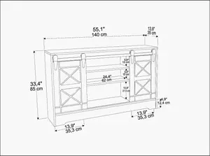 Decorotika Nisay TV Stand TV Unit for TVs up to 63 inch