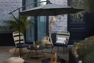 3m Cantilever Garden Parasol - Grey