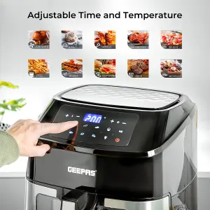 Geepas 1.7L Illuminating Electric Kettle Opus 2 Slice Bread Toaster & 9.2L Digital Air Fryer Combo Kitchen Set