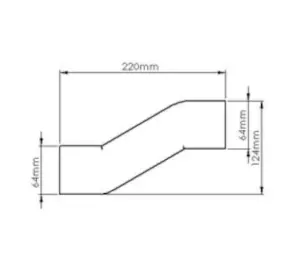 204mm x 60mm Cross Over Ducting Connector