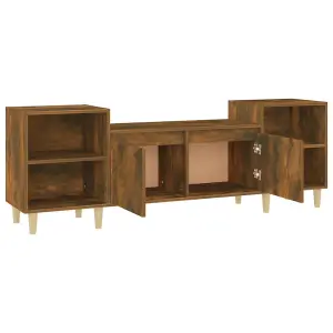 Berkfield TV Cabinet Smoked Oak 160x35x55 cm Engineered Wood