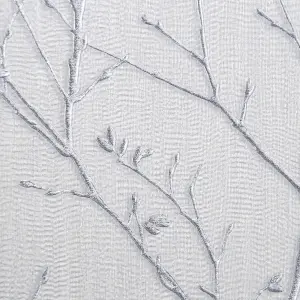 GoodHome Obetia Grey Silver effect Tree Smooth Wallpaper