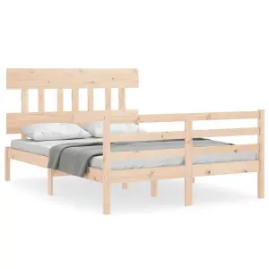 Berkfield Bed Frame with Headboard 120x200 cm Solid Wood