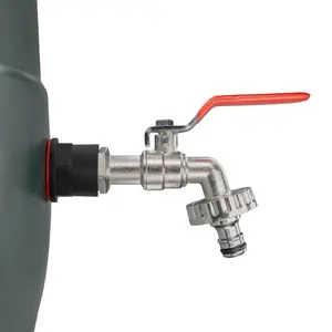 water butt/rain barrel/storage tank outlet adaptor + tap,REQUIRES A 26MM HOLE-comes with a metal lever tap