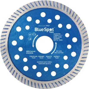 BlueSpot Turbo Tile Diamond Cutting Disc Angle Grinder Blade Stone 4.5" 115mm