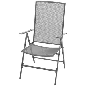 Berkfield Stackable Garden Chairs 2 pcs Steel Grey