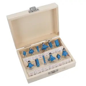 12pc Tungsten Carbide Tip TCT Router Bit Set With 1/4 Shank Cutter Laminate