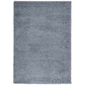 Shaggy Rug PAMPLONA High Pile Modern Blue 160x230 cm