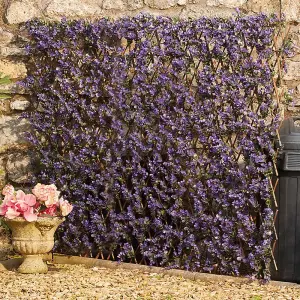 Artificial Lavender Hedge Trellis 1 x 2m Expandable Privacy Screening Panel for Gardens, Balcony and Terraces (x2)