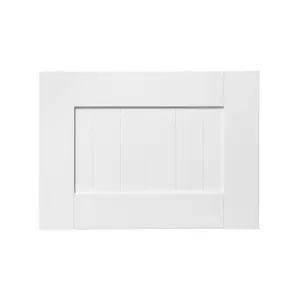 GoodHome Alpinia Tongue & groove Matt white Shaker 2 drawer front, bridging door & bi fold door 500mm