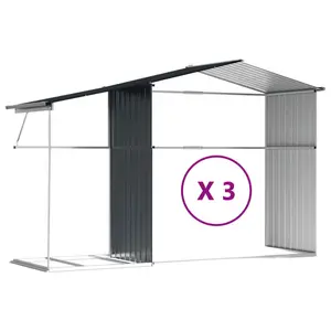 Breban Garden Shed 277 x 365.5 x 179 cm Galvanised Steel Anthracite