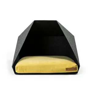 Polyester Pet Bed Dark Grey/Yellow