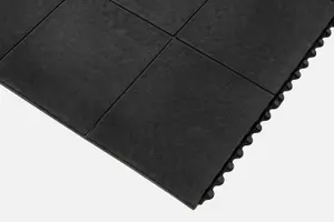 Interlocking Rubber Anti-Fatigue Mat Cushion Link Solid Top 92 x 92cm